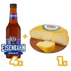 Kit 4 Cervejas EISENBAHN American IPA Garrafa 355ml + Queijo HolandÃªs Gouda PedaÃ§o 200g