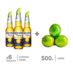 Kit 6 Cervejas Corona 330 ML Long Neck + LimÃ£o Tahiti 500g