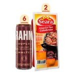 Kit 6 Cervejas BRAHMA DUPLO MALTE 350 ml Lata + 2 LinguiÃ§as calabresa Seara 400g