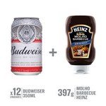 12 Cervejas BUDWEISER Lata 350ml + 1 Molho Barbecue Original Heinz Squeeze 397g