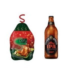 Kit Peru manteiga Ervas Congeladas Sadia 4 kg + Cerveja Baden Ipa 600 ml
