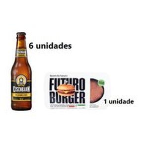 Kit 6 Cervejas Eisenbahn Unfiltered Long Neck 355ml + 1 HambÃºrguer De Carne Vegetal Futuro Burger FAZENDA FUTURO 230g