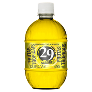 Bebida Mista AlcoÃ³lica Frutas Tropicais 29 Sabores Garrafa 490ml