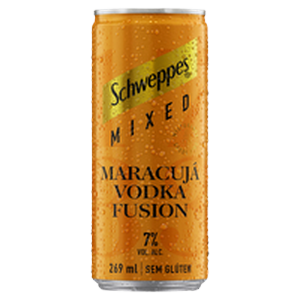 Bebida Mista AlcoÃ³lica Gaseificada MaracujÃ¡ Vodka Fusion Schweppes Mixed Lata 269ml