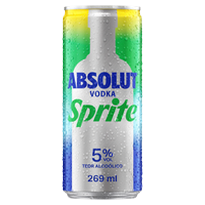 Bebida Mista AlcoÃ³lica Gaseificada Absolut Vodka Sprite Lata 269ml