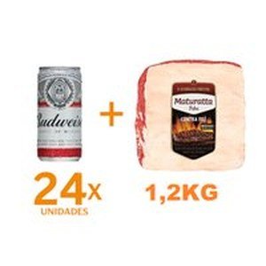 Kit 24 Cervejas BUDWEISER lata 269ml + ContrafilÃ© Maturatta Friboi 1,2kg