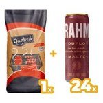 Kit Churrasco: 1 QA CARVAO VEGETAL QUALITA 5KG + Cerveja BRAHMA DUPLO MALTE 350 ml Lata (Pack 24 unidades)
